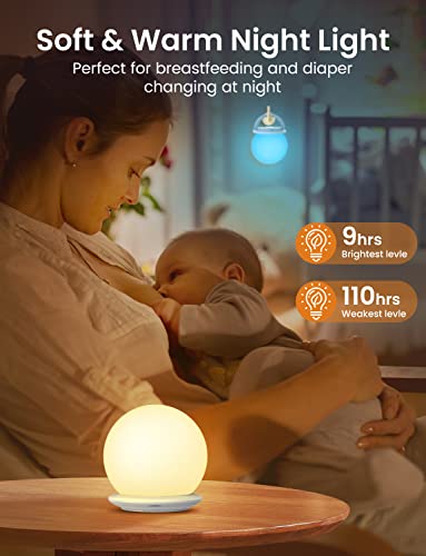 Lampada Notturna per Bambini con 8 Colori e Timer, Ricaricabile via USB - Koofit