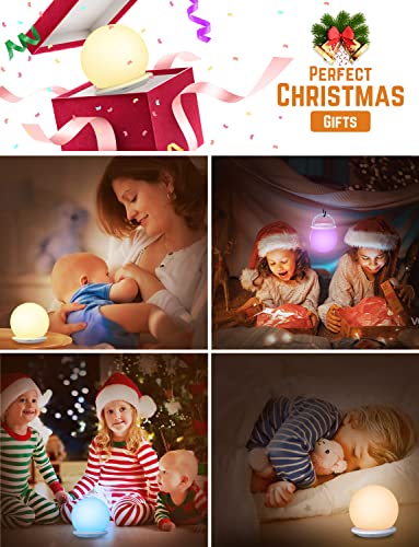 Lampada Notturna per Bambini con 8 Colori e Timer, Ricaricabile via USB - Koofit