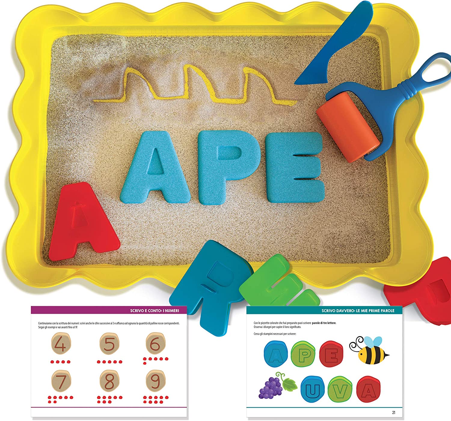 Lavagna di Sabbia Leggo e Scrivo Montessori - Headu - immagine 1