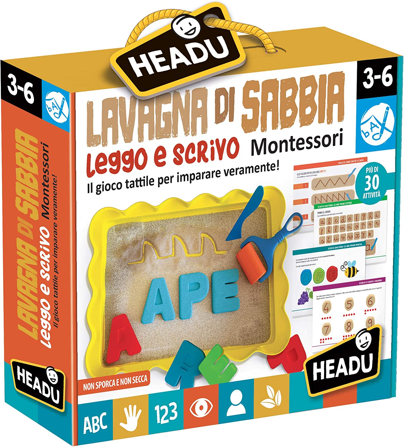 Lavagna di Sabbia Leggo e Scrivo Montessori - Headu