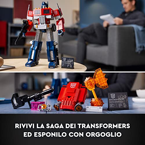 LEGO 10302 Icons - Optimus Prime, Transformers, da Modalità Camion a Robot