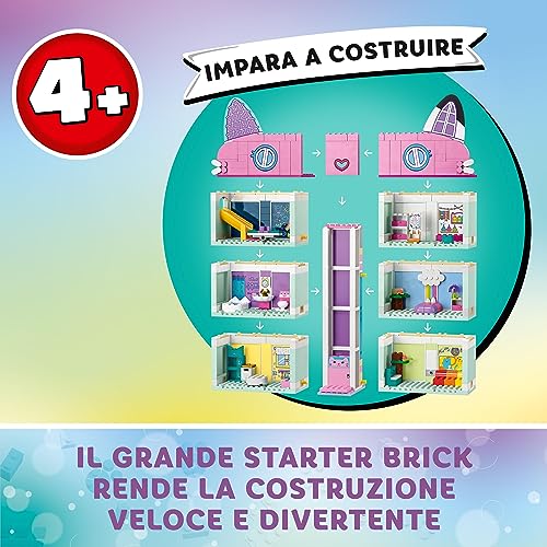 LEGO 10788 La Casa delle Bambole di Gabby, Casa Giocattolo da costruire con 4 Piani e 8 Stanze