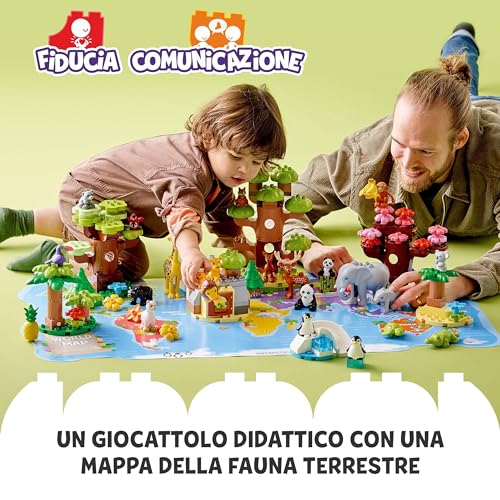 LEGO 10975 DUPLO Animali del Mondo con Tappetino da Gioco