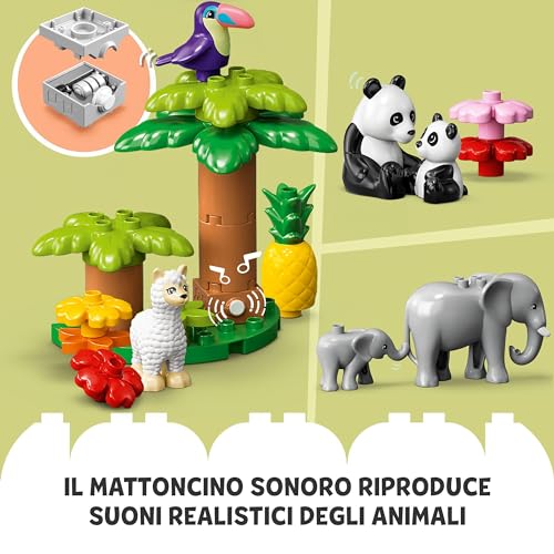 LEGO 10975 DUPLO Animali del Mondo con Tappetino da Gioco
