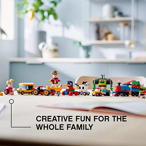 LEGO 11014 Classic Mattoncini e Ruote, Set con 9 Modellini da Costruire