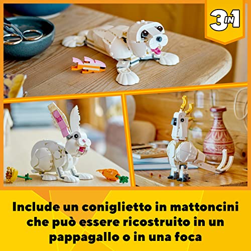 LEGO 31133 Coniglio Bianco, Creator 3in1