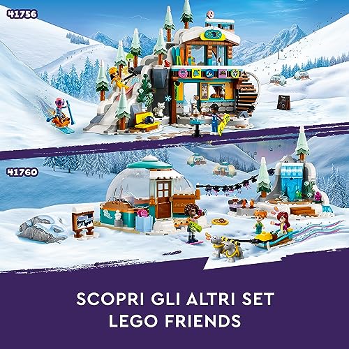 LEGO 41760 Friends - Vacanza in Igloo con Tenda da Campeggio, 2 Cani da Slitta