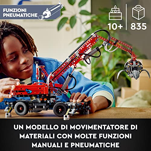 LEGO 42144 Technic Movimentatore di Materiali con Gru Giocattolo