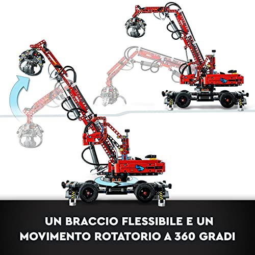LEGO 42144 Technic Movimentatore di Materiali con Gru Giocattolo