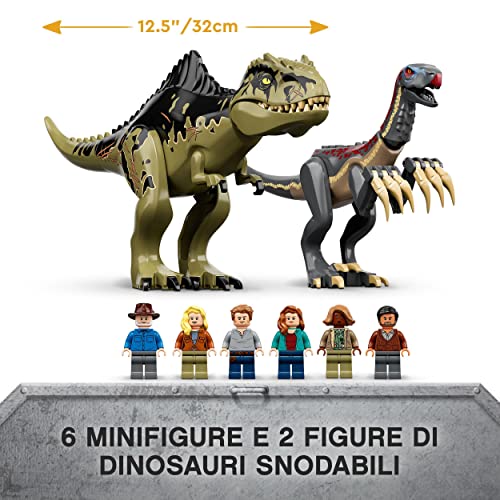 LEGO 76949 Jurassic World - l’Attacco del Giganotosauro e del Terizinosauro