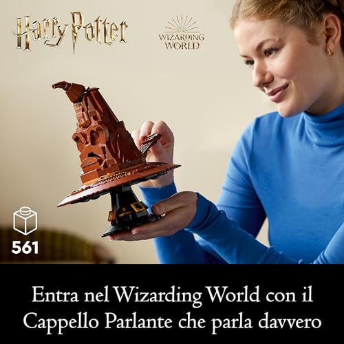 LEGO Cappello Parlante Harry Potter, con Stemma delle Case di Hogwarts e 31 Suoni - LEGO 76429