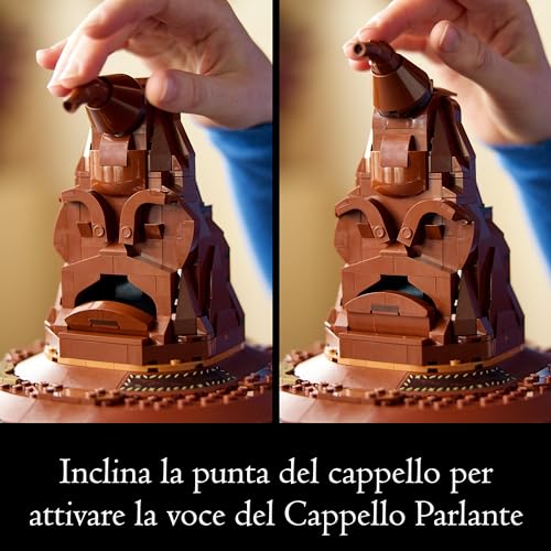 LEGO Cappello Parlante Harry Potter, con Stemma delle Case di Hogwarts e 31 Suoni - LEGO 76429