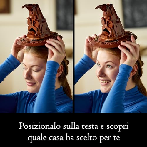 LEGO Cappello Parlante Harry Potter, con Stemma delle Case di Hogwarts e 31 Suoni - LEGO 76429