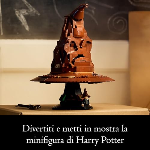 LEGO Cappello Parlante Harry Potter, con Stemma delle Case di Hogwarts e 31 Suoni - LEGO 76429