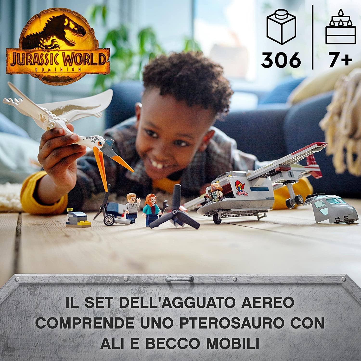 LEGO 76947 Jurassic World Quetzalcoatlus agguato aereo