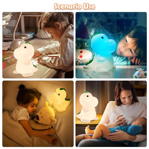 Luce Notturna Dinosauro con 7 Colori e luminosità regolabile