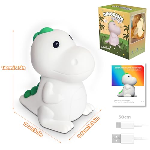 Luce Notturna Dinosauro con 7 Colori e luminosità regolabile