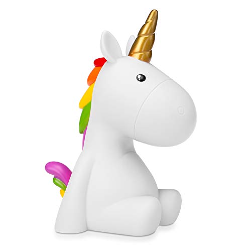 Luce notturna Unicorno LED, Lampada per bambini ricaricabile con cavo Micro USB - Navaris