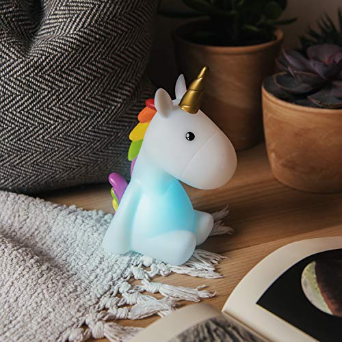 Luce notturna Unicorno LED, Lampada per bambini ricaricabile con cavo Micro USB - Navaris