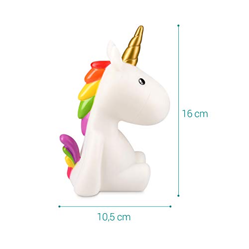 Luce notturna Unicorno LED, Lampada per bambini ricaricabile con cavo Micro USB - Navaris