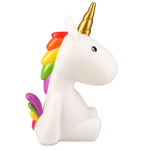 Luce notturna Unicorno LED, Lampada per bambini ricaricabile con cavo Micro USB - Navaris