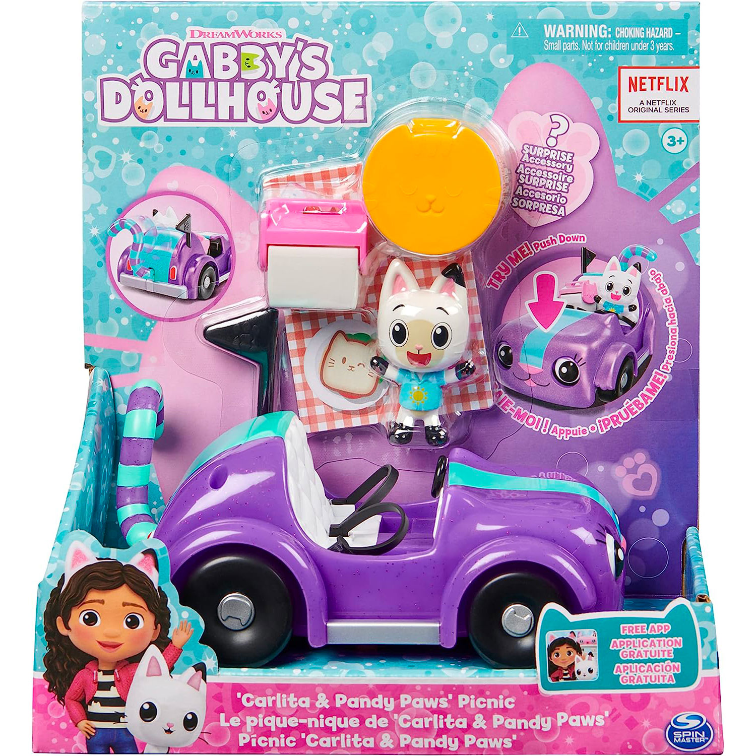 Gabby's Dollhouse - La macchina di Carlita con Pandi Panda e accessori