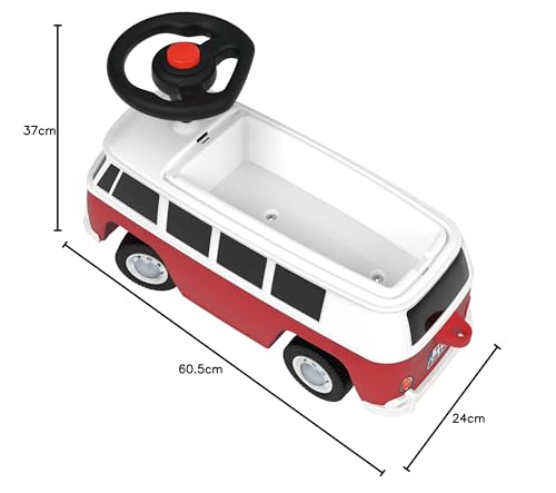 Macchina Cavalcabile Volkswagen T1, con vano portaoggetti e clacson - Big