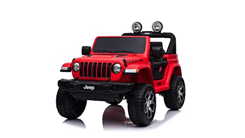 Macchina Elettrica per Bambini Jeep Wrangler Rubicon Rossa, Telecomandata, Motore Elettrico 12V - TOYSCAR