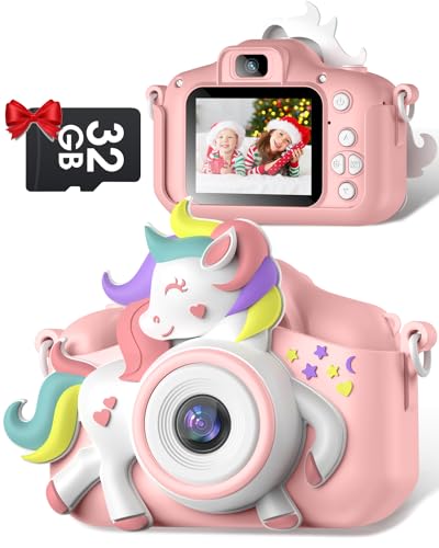 Macchina Fotografica Bambini Ricaricabile,  1080P HD con fotocamera e videocamera digitale da 3 a 11 Anni e Scheda 32GB - Gofunly 2.0