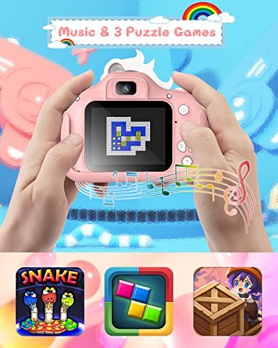 Macchina Fotografica Bambini Ricaricabile,  1080P HD con fotocamera e videocamera digitale da 3 a 11 Anni e Scheda 32GB - Gofunly 2.0