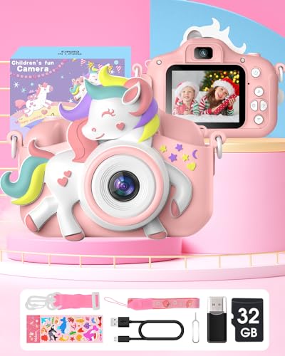 Macchina Fotografica Bambini Ricaricabile,  1080P HD con fotocamera e videocamera digitale da 3 a 11 Anni e Scheda 32GB - Gofunly 2.0