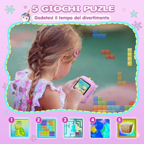 Macchina Fotografica per Bambini con stampa Istantanea, dai 3-12 Anni - CAMCLID