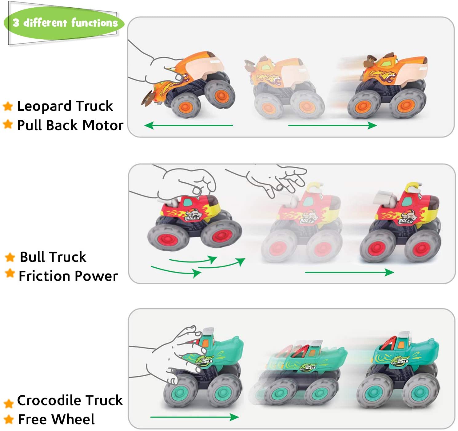 Macchinine giocattolo Monster Trucks - Moontoy