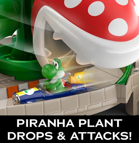 Mario Kart Pista Piranha con Macchinina Yoshi - Hot Wheels da 5 anni