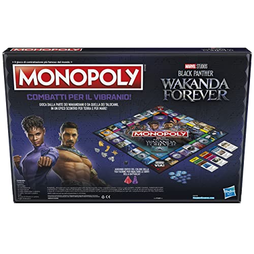 Monopoly Black Panther: Wakanda Forever, Gioco da Tavolo, da 8 Anni - Hasbro Gaming