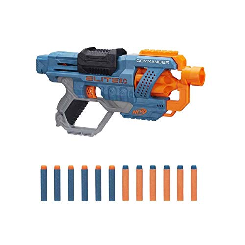 Nerf Elite 2.0 Commander - Blaster tamburo rotante con 12 dardi inclusi - Hasbro
