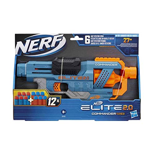 Nerf Elite 2.0 Commander - Blaster tamburo rotante con 12 dardi inclusi - Hasbro