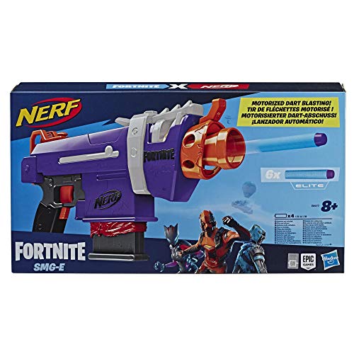 Nerf Fortnite Blaster Motorizzato smg-e con Clip, Include 6 Dardi Ufficiali Nerf Elite - Hasbro E8977EU4