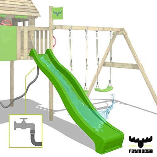 Parco giochi per il giardino con altalena, scivolo, parete arrampicata e sabbiera - Fatmoose