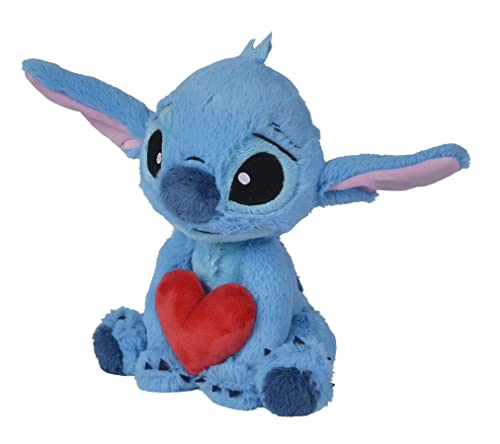 Peluche Lilo & Stitch con cuore, 25 cm - Regalo San Valentino - Simba Disney