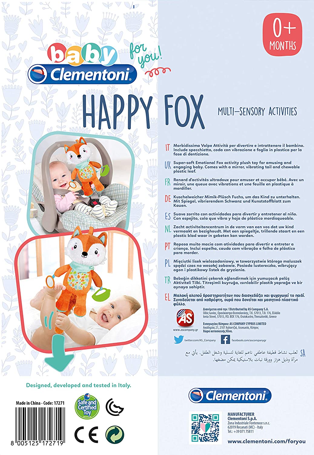 Peluche neonato Clementoni Happy Fox