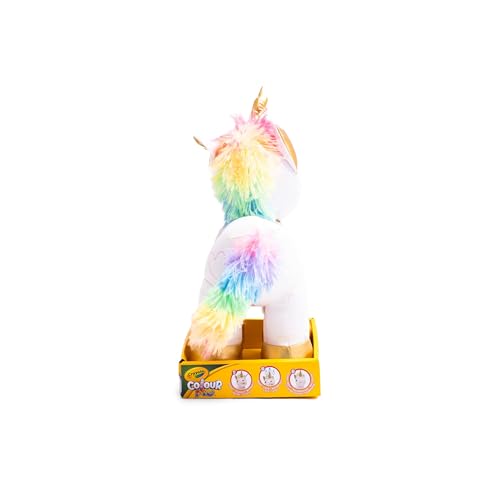 Peluche Unicorno Colorabile con 3 Pennarelli, Gioco creativo da disegnare e colorare, da 3+ Anni - Crayola Colour me Plush