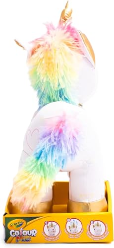 Peluche Unicorno Colorabile con 3 Pennarelli, Gioco creativo da disegnare e colorare, da 3+ Anni - Crayola Colour me Plush