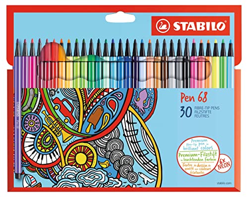 Pennarelli Stabilo - Pen 68 Astuccio da 30 Colori assortiti