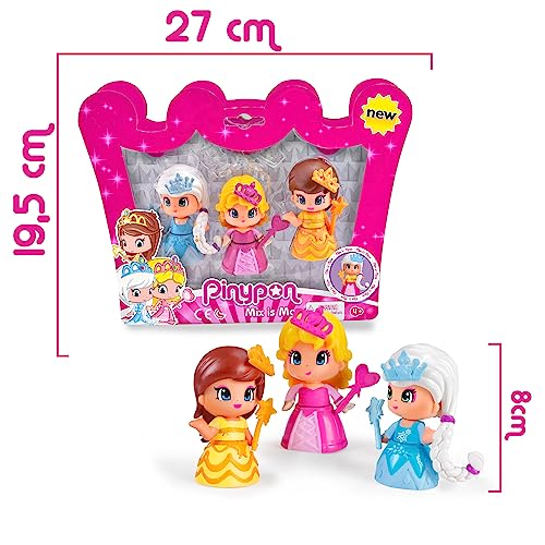 Pinypon Principesse, Set con 3 Bamboline - Famosa