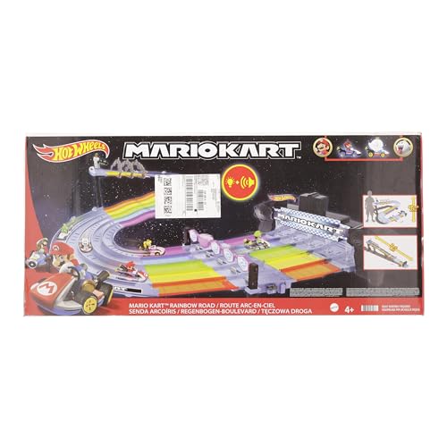 Pista Arcobaleno Mario Kart, lunga 2 metri con 2 macchinine, da 4 anni - Hot Wheels