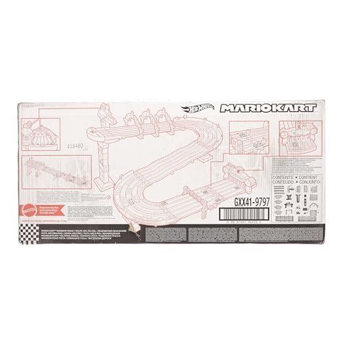 Pista Arcobaleno Mario Kart, lunga 2 metri con 2 macchinine, da 4 anni - Hot Wheels