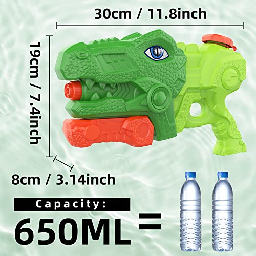 Pistola d'Acqua T-Rex per Bambini, a Lungo Raggio da 8-10m, Giochi da Spiaggia e da Esterno