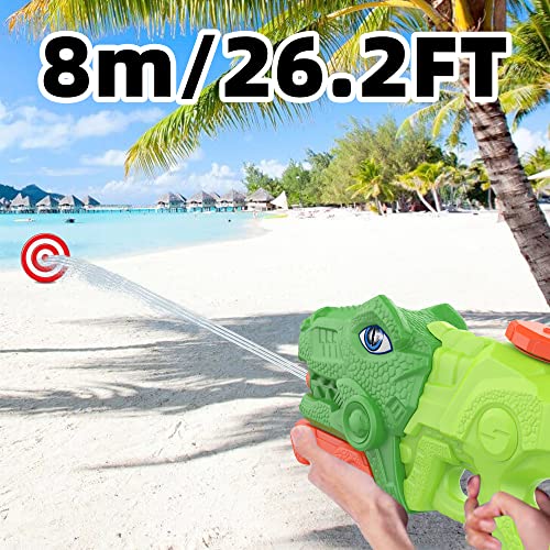 Pistola d'Acqua T-Rex per Bambini, a Lungo Raggio da 8-10m, Giochi da Spiaggia e da Esterno