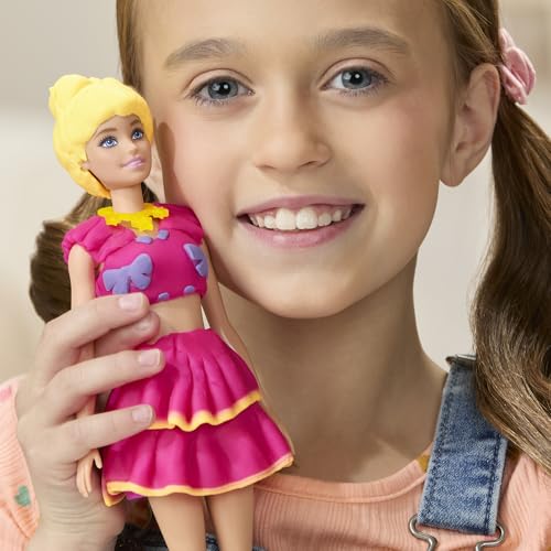 Play-Doh - Barbie Set Balze e Fiocchi, gioco di pasta modellabile e acconciature